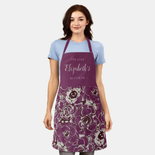 Tablier cuisine abstraite fleurie et personnalisée