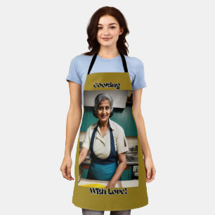 Tablier Cuisine avec Amour Olive Adulte Apron