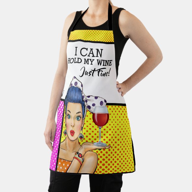 TABLIER CUISINE AVEC HUMOUR VIN (Insitu)