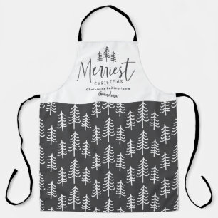 Tablier Cuisine de la famille de Noël monochrome moderne