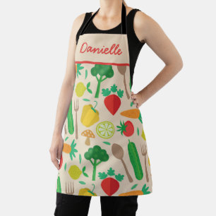 Tablier Cuisine de marché fermier  motif de légumes person
