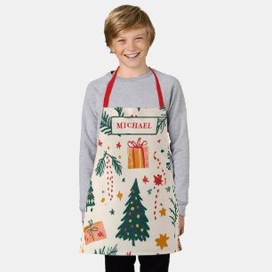 Tablier Cuisine de Noël personnalisée Festive pour enfants