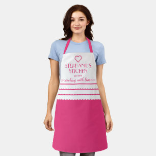 Tablier Cuisine De Nom Personnalisée Avec Love Rose