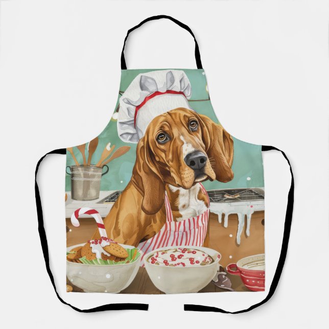 Tablier Cuisine de vacances Coonhound : Festive Noël (Recto)