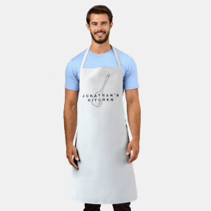 Tablier Cuisine du chef Spatula noir et blanc