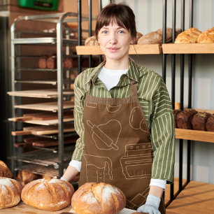 Tablier Cuisine et Cuisines Chef Brown Fun Baker