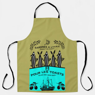 Tablier Cuisine française vintage de sardines