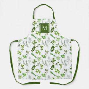 Tablier Cuisine Herbes de Jardin Culinaire Monogramme