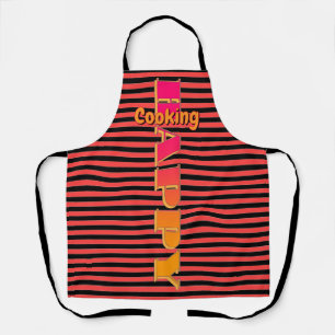 Tablier Cuisine Heureuse Rayure Horizontale Rouge Noir