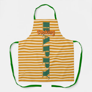 Tablier Cuisine Heureuse Rayures Orange