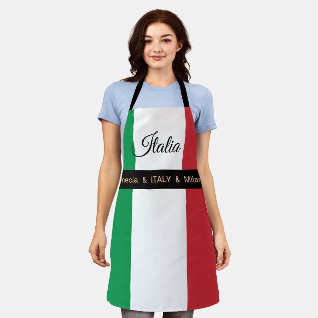 Tablier Cuisine Italie & Drapeau italien Italia /Cuisine C (Porté)