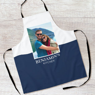 Tablier Cuisine moderne personnalisée avec photo Navy