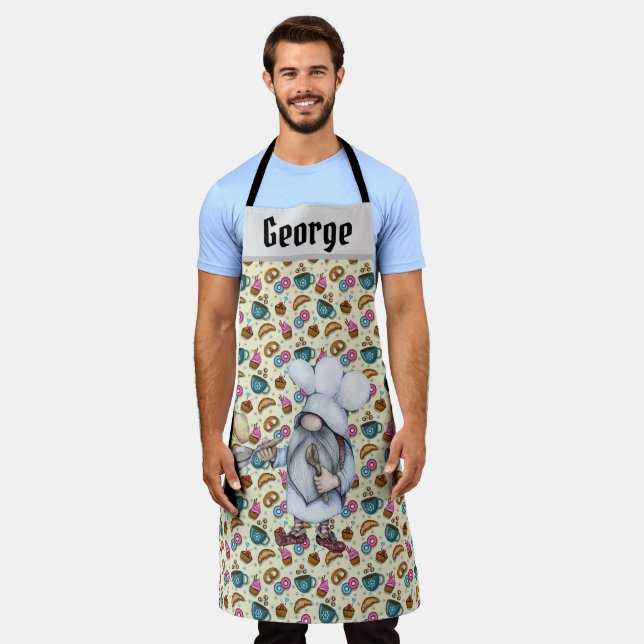 Tablier Cuisine personnalisée Baker Gnome (Porté)