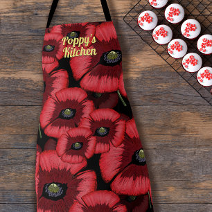 Tablier Cuisine personnalisée Motif moderne Red Poppy