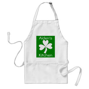 Tablier Cuisine personnalisée par shamrock blanc irlandai