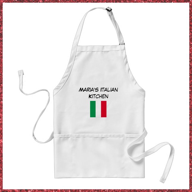 Tablier Cuisine personnalisée Rouge Vert & Blanc Drapeau i (Bookmark my store: https://www.zazzle.com/store/capricepetit?rf=238091145531749709)
