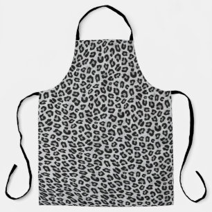 Tablier Cuisine Poster de animal Leopard gris argenté