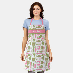 Tablier Cuisine rétro rose
