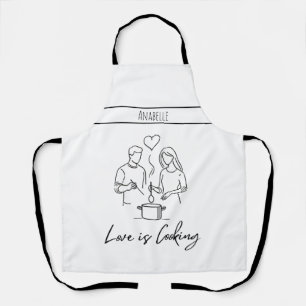 Tablier Cuisine romantique moderne est l'amour