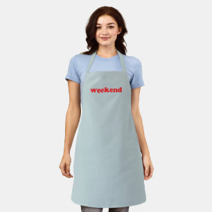 Tablier Cuisine rouge et bleu pâle