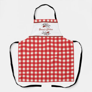 Tablier Cuisine rouge italienne personnalisée