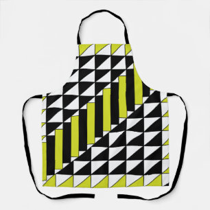 Tablier Cuisine Triangle Géométrique Vert Noir Rectangle