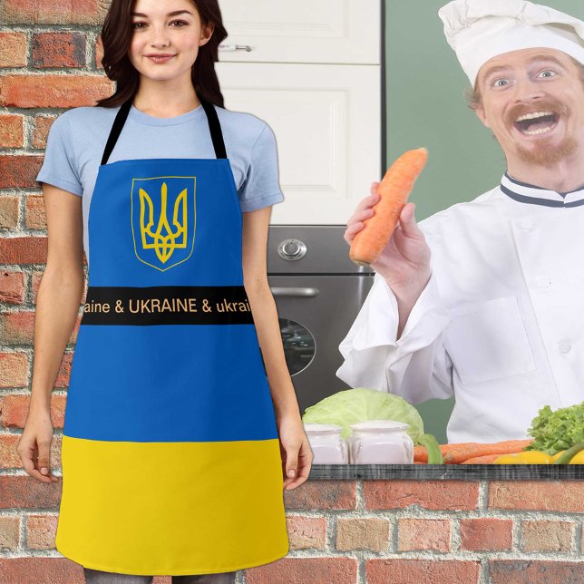 Tablier Cuisine Ukraine et ukrainienne Drapeau Cuisine Che (Créateur téléchargé)