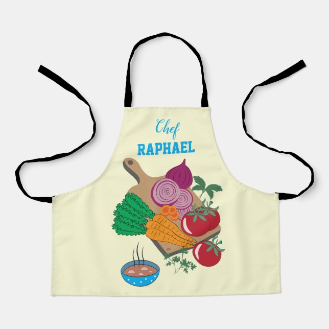 Tablier cuisinier enfant de légumes frais (Recto)