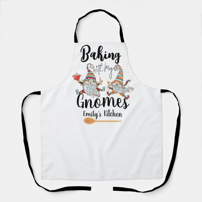 Tablier Cuisson avec mes Gnomes Boulangerie sur mesure Bou (Recto)