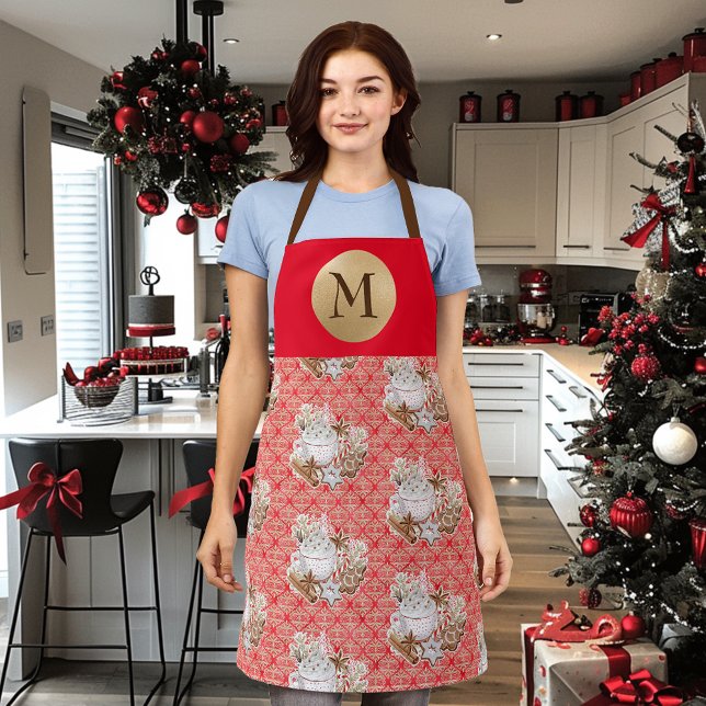 Tablier Cuisson de biscuits au gingembre Monogramme de vac (Créateur téléchargé)