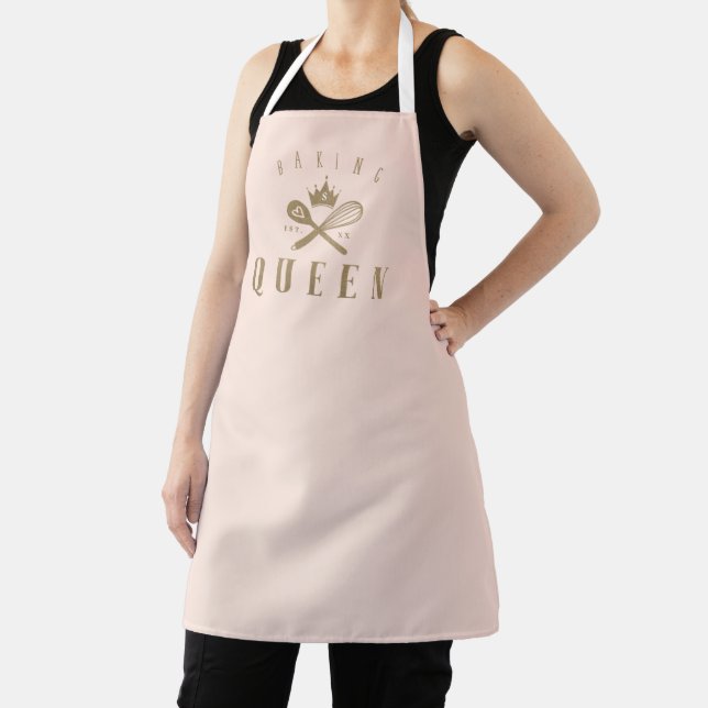 Tablier Cuisson Queen Bakers Whisk & Spoon Couronne rose (Insitu)