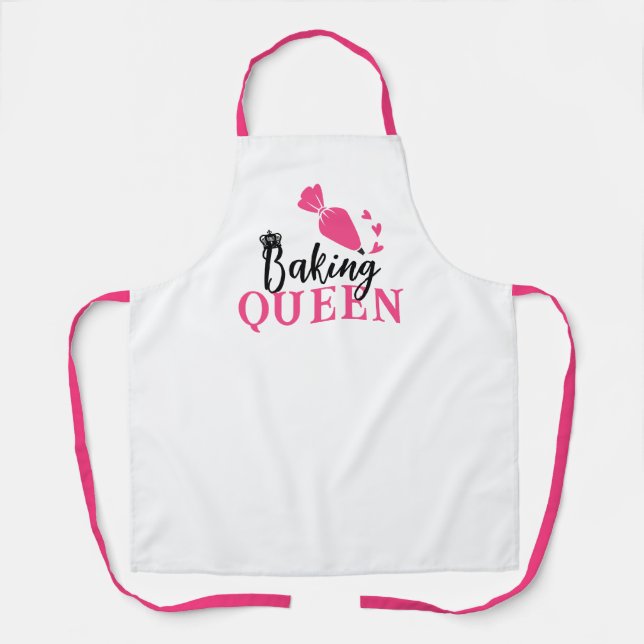 Tablier Cuisson Queen pâtisserie Chef Cute Pink Piping Sac (Recto)