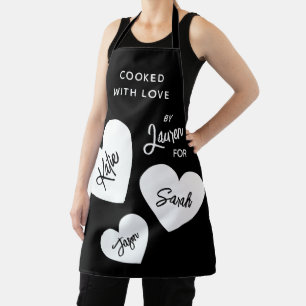 Tablier Cuit Avec Amour Noir & Blanc Personnalisé