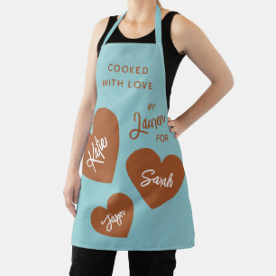 Tablier Cuit Avec Amour Personnalisé Soft Turquoise