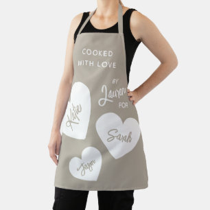 Tablier Cuit Avec Amour Whisper Personnalisé Beige