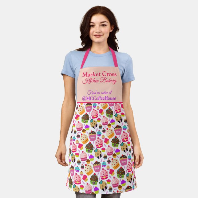 Tablier Cupcake Bakery Entreprise Personnalisée (Porté)