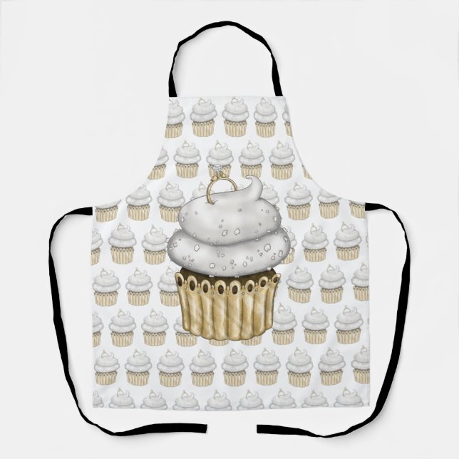 Tablier Cupcake Fiançailles doux (Recto)