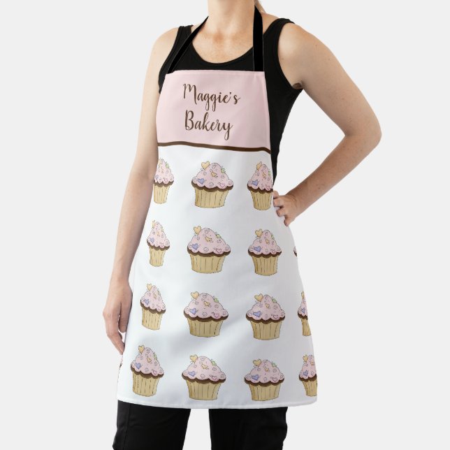 Tablier Cupcake rose personnalisé (Insitu)