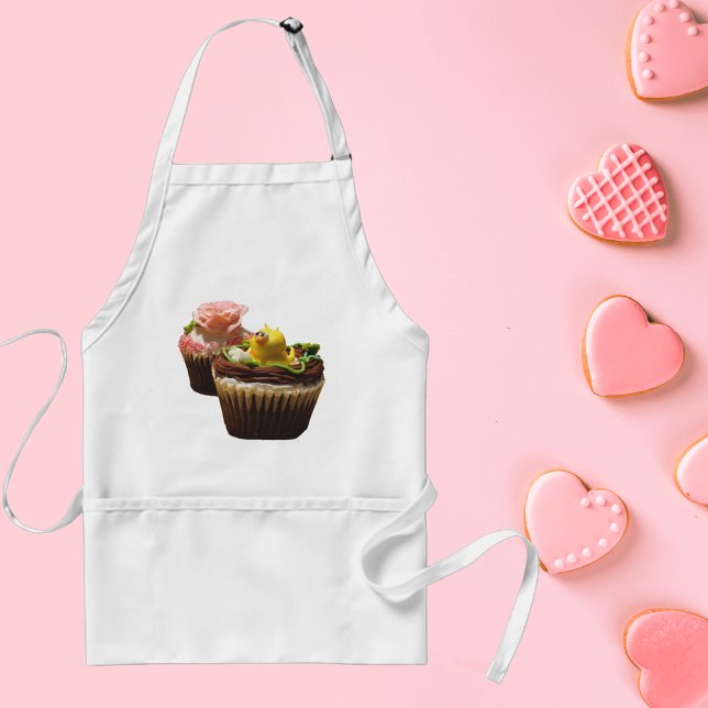 Tablier Cupcakes avec Rose et Canard (Cupcakes with Rose and Duck Adult Apron)