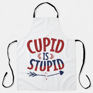 Tablier Cupidon est stupide anti-Saint Valentin célibatair