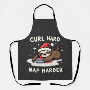 Tablier Curling dur Nap Harder Curling Sport Sloth Xmas