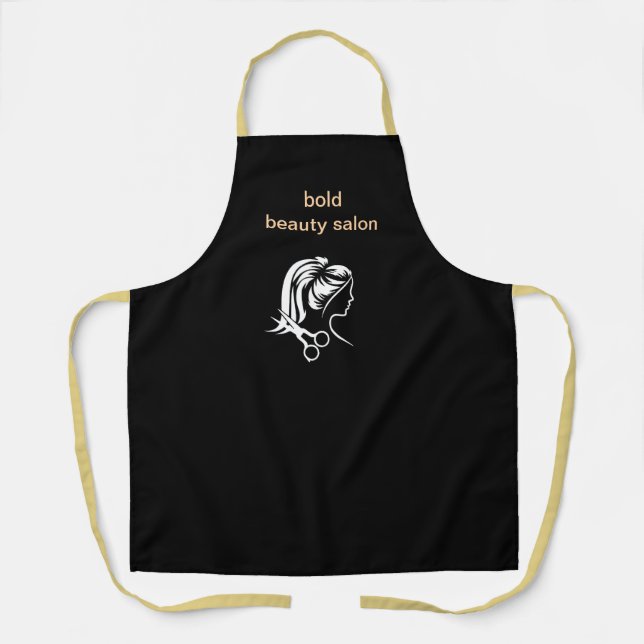 Tablier Custom Beauty Salon Co. Name Black & Gold Staff Ap (Recto)