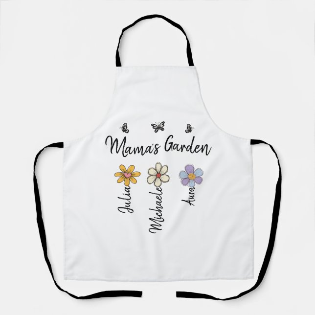Tablier Custom Birth Flower Mug Names, Mama's Garden Gift (Recto)