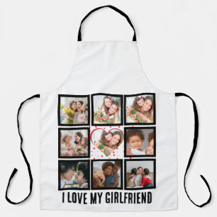 Tablier Custom Cute J'aime ma petite amie 9 Photo collage