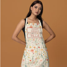 Custom Floral Apron – Culinary Science by [Name]
