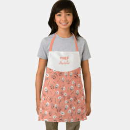 Tablier Custom Kids Apron – White Poppies