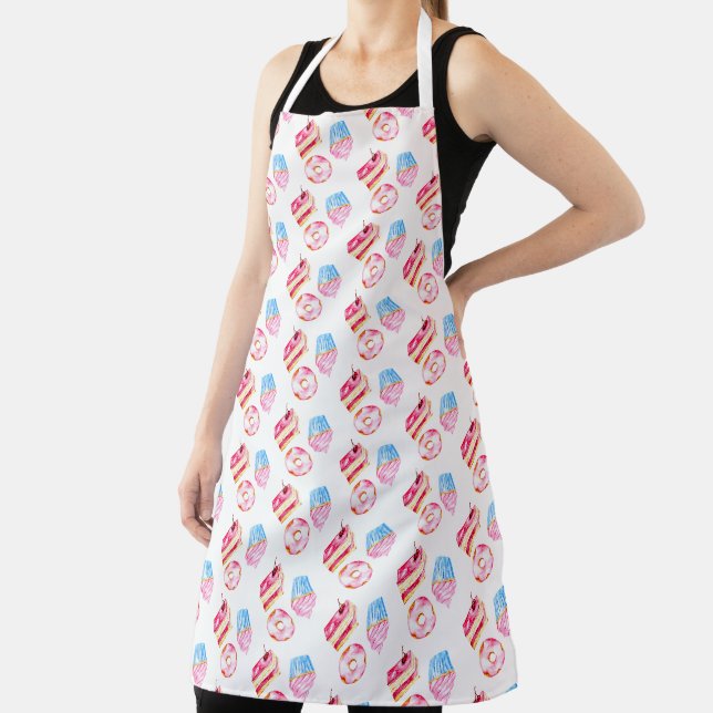 Tablier Cute Aquarelle Cupcake Cake Donut Bakou (Insitu)