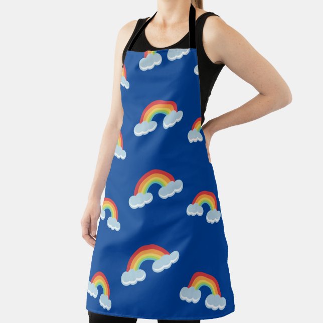 Tablier Cute arc-en-ciel avec Motif nuages (Insitu)