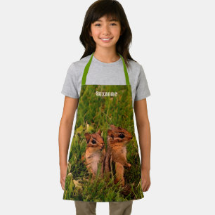 Tablier Cute Baby Chipmunks Animal Art Personnalisé