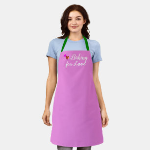 Tablier Cute Baking For Love Grill, Pink Chef Baker's